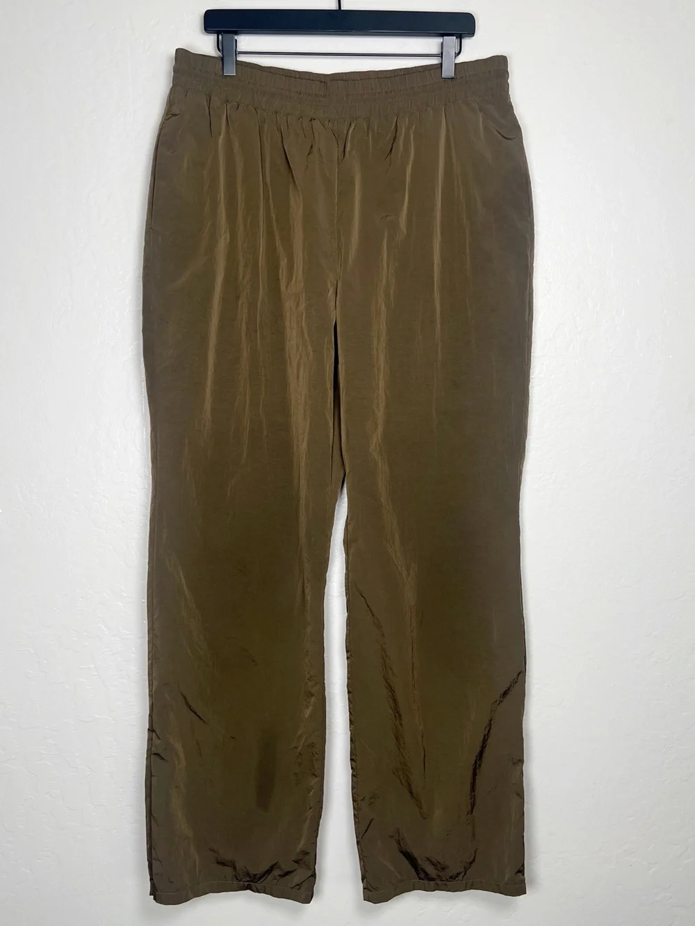 GOOD AMERICAN Women’s Size 4 / XL Mocha Brown Wide Leg‎ Track Pant